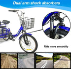 Tricycle 7 Speed, 20 inch 3 Wheel Bikes Folding Tricycle for Adults Star Strip Blue - image 3