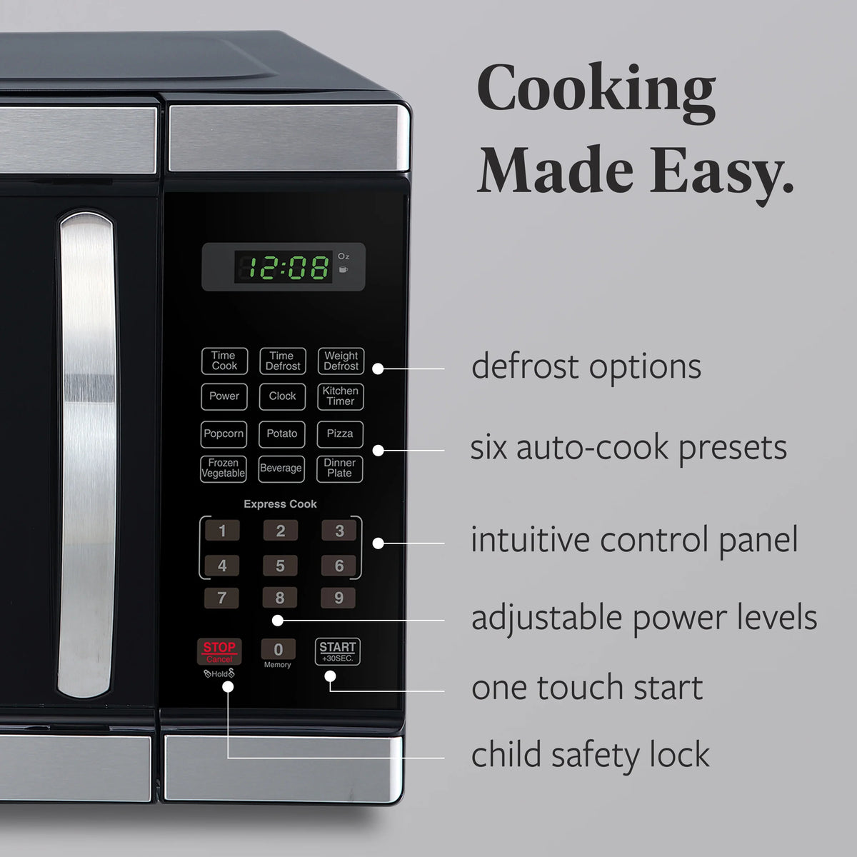 Farberware FMGZ09BKA 0.9 Cu. Ft. Microwave Oven, 900W, Digital Control, LED Display, 6 Cooking Presets, Black - image 60