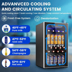 Mini Fridge 130 Can Beverage Refrigerator Cooler, 3.2 Cu.Ft Drink Fridge for Soda Wine Beer, Adjustable Temperature Control for Home Office, Black - image 11