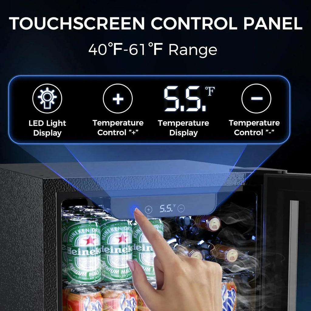 Mini Fridge 130 Can Beverage Refrigerator Cooler, 3.2 Cu.Ft Drink Fridge for Soda Wine Beer, Adjustable Temperature Control for Home Office, Black - image 43
