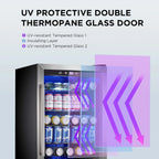 Mini Fridge 130 Can Beverage Refrigerator Cooler, 3.2 Cu.Ft Drink Fridge for Soda Wine Beer, Adjustable Temperature Control for Home Office, Black - image 34