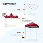 EAGLE PEAK 5x5 Pop up Canopy Tent Instant Outdoor Canopy Easy Set - up Straight Leg Folding Shelter（blue） - image 133