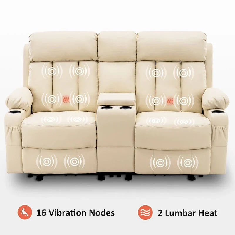 MCombo Faux Leather Electric Reclining Sofa with Heat and Massage - Models 6095/6075/6077 - image 21