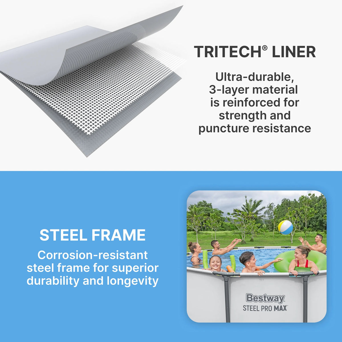 Bestway: Steel Pro MAX 15' X 48" Above Ground Pool Set - 4231 Gallon, Outdoor Family Pool, Corrosion & Puncture Resistant, Includes Filter, Pump, Ladder & Cover - image 4