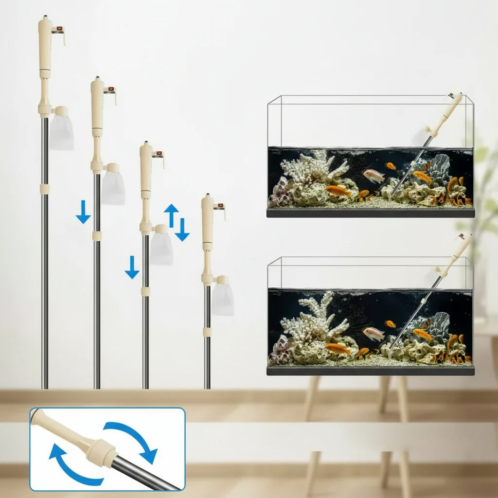 Multi Functional Electric Aquarium Gravel Cleaner Kit Fish Tank Vacuum Water Changer - image 2