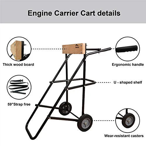 LEADALLWAY Boat Motor Stand, Heavy Duty Pro Outboard Engine Carrier Cart Dolly - image 6