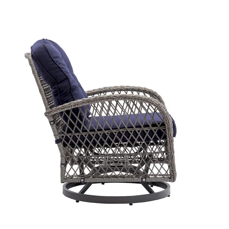 3 Pieces Outdoor Swivel Rocker Patio Chairs, 360 Degree Rocking Patio Conversation Set - image 28