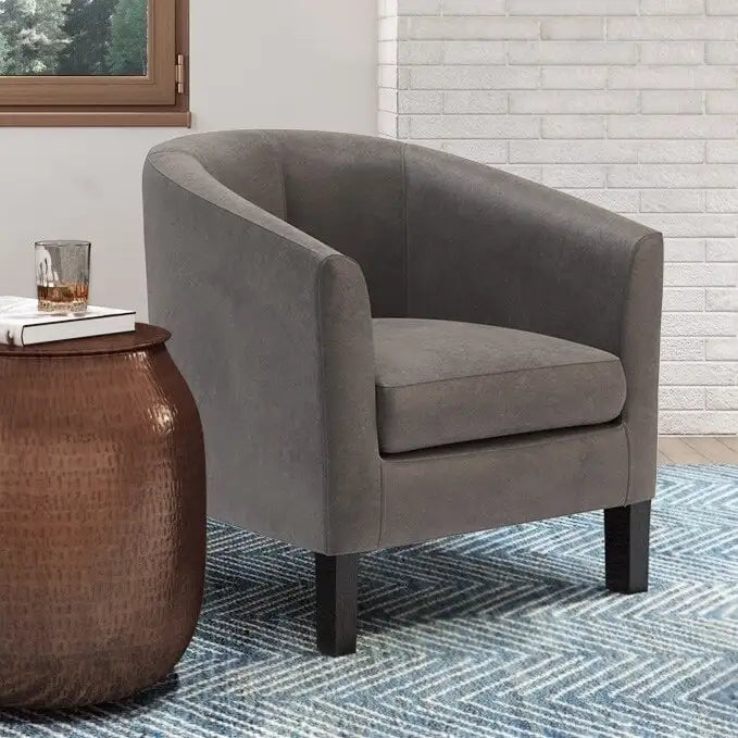 Modern Tub Accent Chair with Upholstered Seat and Wooden Legs - image 10