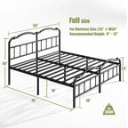 Sturdy 18-Inch High Steel Tube Iron Bed with Double Wave Headboard and Footboard - image 26