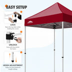 EAGLE PEAK 5x5 Pop up Canopy Tent Instant Outdoor Canopy Easy Set - up Straight Leg Folding Shelter（blue） - image 135