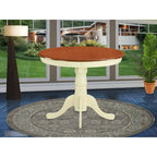 East West Furniture Antique Round Dining Table - 36x36 Inch Kitchen Table with Pedestal Base (Multiple Finish Options) - image 1