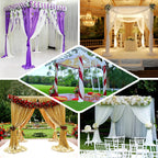 Efavormart 10ft / 4 Post Gold Metal DIY Photography Backdrop Stand, Wedding Arch Canopy Tent - image 6