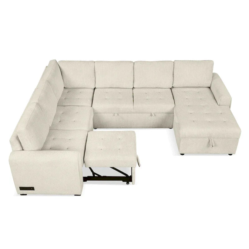 Roomfitters U-Shaped Sectional Sofa with Pull-Out Bed, Storage Chaise Lounge, and Integrated Charging Ports for Living Room - image 32