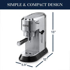 De'Longhi Dedica Espresso Machine with Manual Milk Frother - image 3