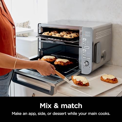 Ninja Countertop Oven Double Stack XL & Air Fryer with Pro Cook System, 12 in 1, Flexdoor, FlavorSeal, SMART FINISH with DualZone Technology, Air Fryer, Bake, Broil, Reheat, Stainless Steel, DCT651 - image 6
