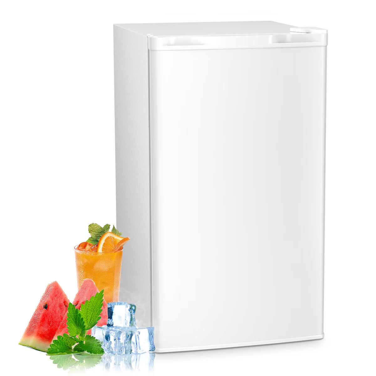 WAA 3.2 Cu.Ft Mini Fridge with Freezer,Single Reversible Door Compact Refrigerator,Adjustable Thermostat,2 Removable Shelves,Small Dorm Fridge for Bedroom,Office,Kitchen,Dorm,Black - image 3
