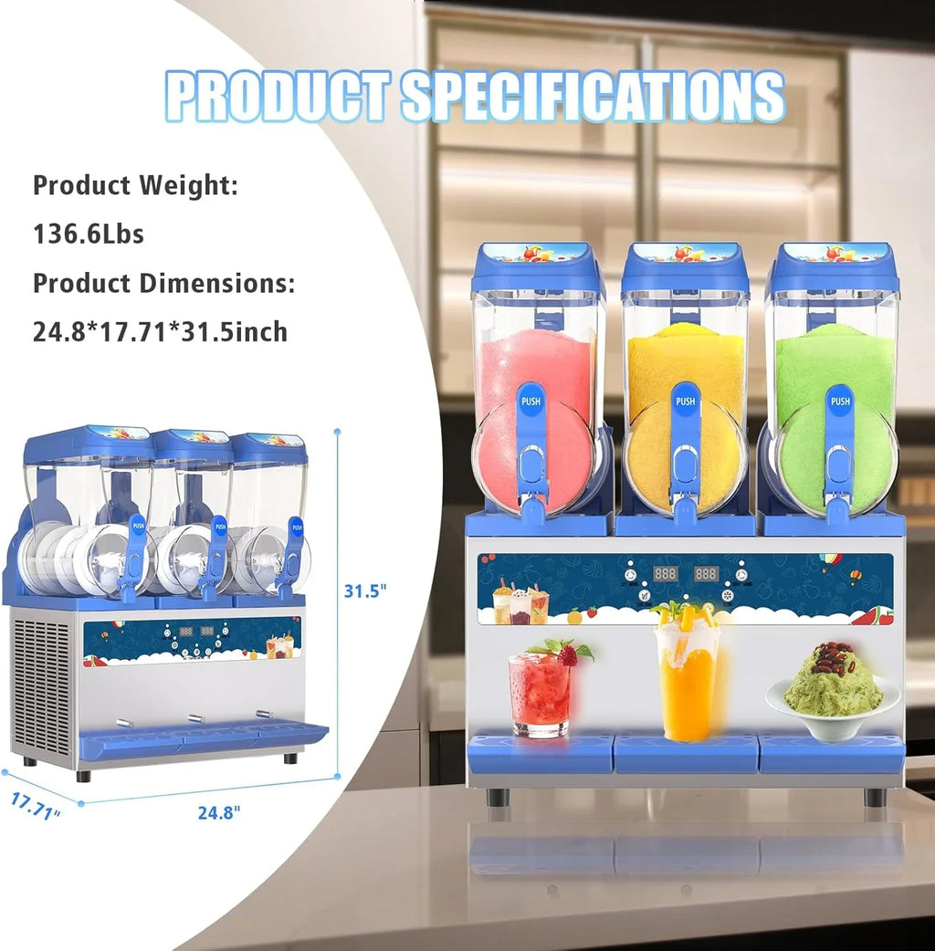 Commercial Slushy Machine - 1000W 30L Tanks Slush Maker Machine 304 Stainless Steel Commercial Margarita Machines Efficient Cooling the Ideal Slushie Maker for Bars Cafes Restaurants - image 2