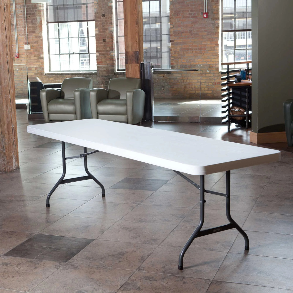 Lifetime Combo Set of (4) 8 - Foot Rectangle Folding Tables & (32) Chairs, Indoor/Outdoor Use, White (80147) - image 22