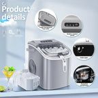 Nugget Ice Makers Countertop, Pebble Ice Machine with Chewable Pellet Ice, 34Lbs/24H, Self-Cleaning, Sonic Ice, One-Click Operation, for Kitchen,Office Stainless Steel Black - image 17