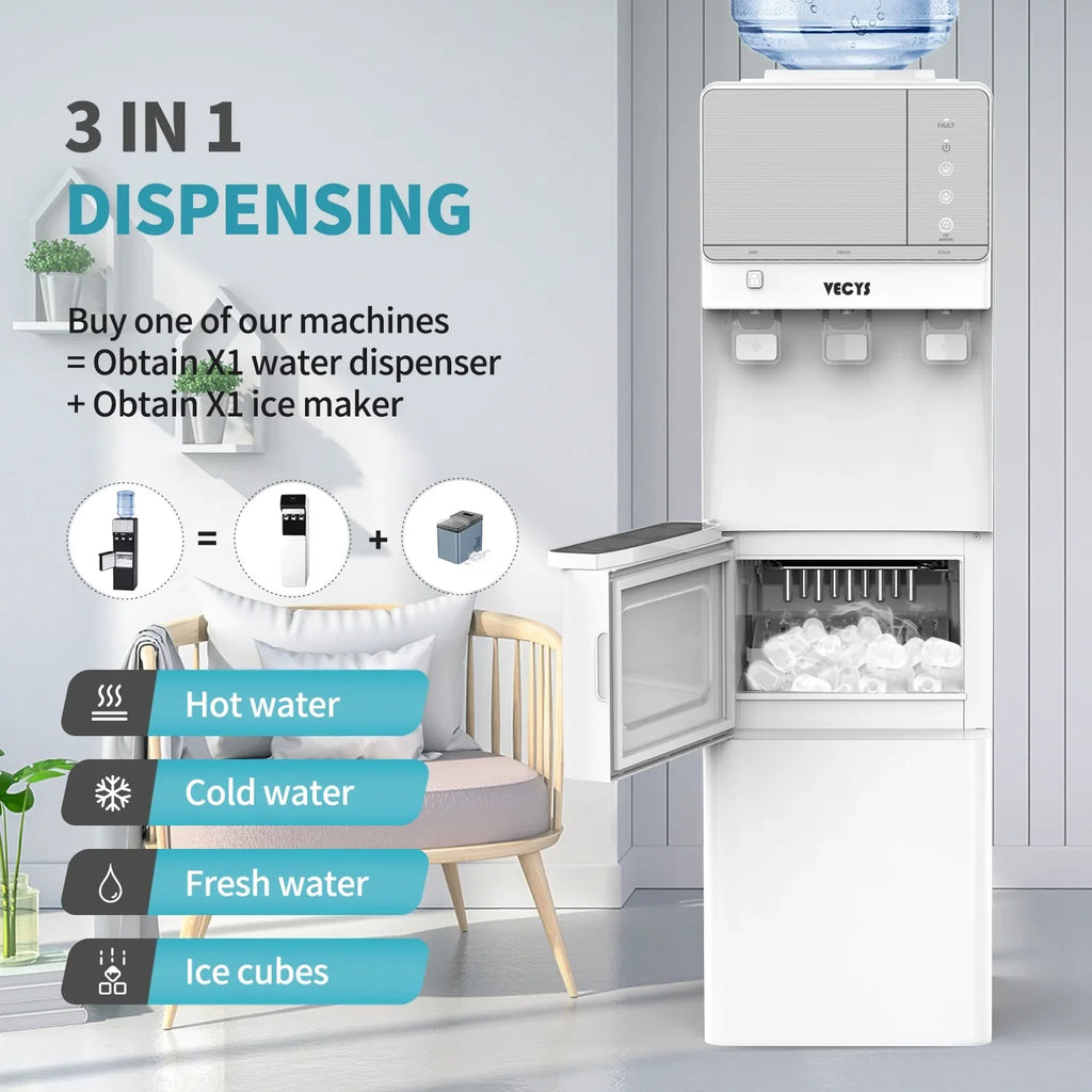 VECYS 3 5 gal Water Dispenser with Ice Maker, 27LBS Daily Ice & Child Lock - image 9