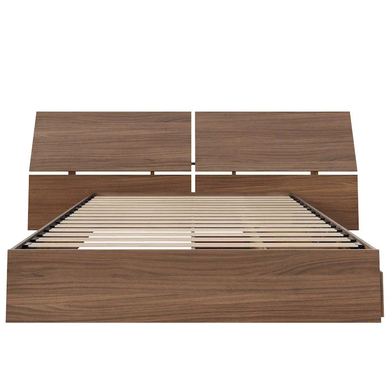 Walnut Nexera Storage Bed with Integrated Headboard - image 4