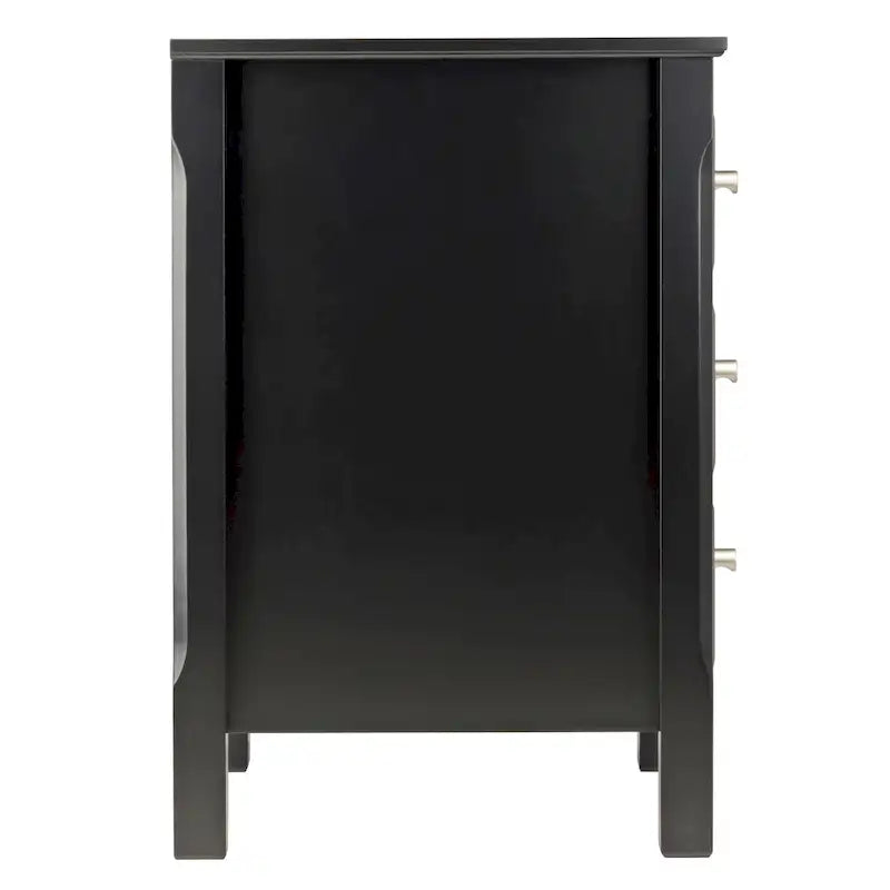 Elegant Black Wooden Nightstand with 3 Generous Storage Drawers - Dimensions: 15.75L x 15.75W x 23.63H - image 5
