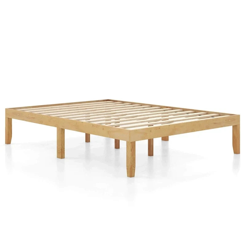 Costway 14-Inch Wooden Platform Bed Frame for Twin, Full, and Queen Sizes with Rubber Support - image 2
