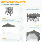 Hoteel 10x15 Heavy Duty Canopy Tent with 4 Sidewalls,Pop up Canopy for Parties Wedding,Commercial Easy up Gazebo with Roller Bag,UV 50+ &,Black - image 33