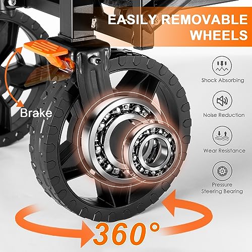 Uyittour Collapsible Wagon Cart Heavy Duty Foldable, Utility Grocery Wagon for Camping Sports Shopping - image 4