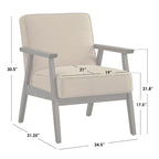 Mid Century Accent Lounge Chair with Cushioned Seat and Wooden Frame - image 24