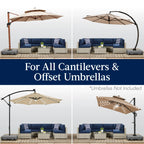 Best Choice Products Heavy-Duty Outdoor Cantilever Base Stand w/ Wheels, Locks, Fillable 330lb Capacity - Black - image 17