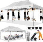 COBIZI 10x20 Heavy Duty Pop up Canopy Tent with 6 sidewalls Easy Up Commercial Outdoor Canopy Wedding Party Tents for Parties All Season Wind & Waterproof Gazebo with Roller Bag,Black(Frame Thickened) - image 105