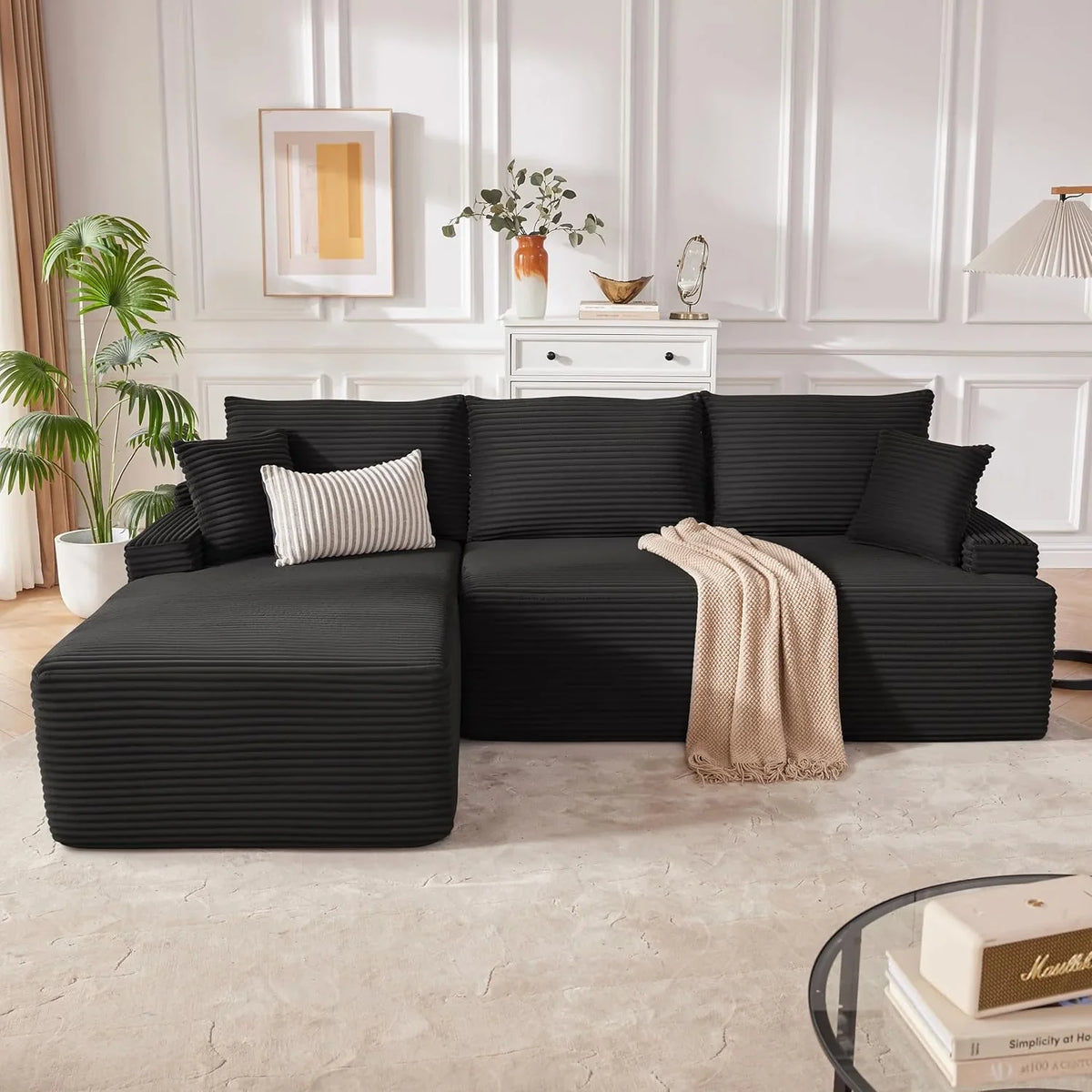 110 Cloud Sectional Couch, Boneless Sofa for Living Room Modular Sectional Sofa with Deep Seat - image 3