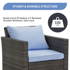 Ainfox 7 Pcs Outdoor Patio Furniture Sofa Set on Sale, Grey Rattan Grey Cushion - image 48