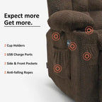 MCombo Power Loveseat Recliner, Electric Reclining Loveseat Sofa with Heat and Vibration, Cupholders, USB Charge Ports RS6314 - image 13