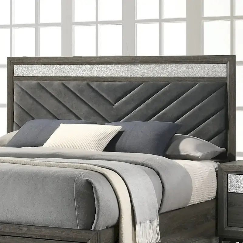 Contemporary Grey 6-Piece Platform Bedroom Set by Furniture of America - Heinisk Collection - image 7