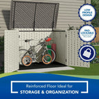 Suncast BMS4700 Resin Storage Shed, Off-White/Gray, 70.5′′W x 44.25′′D x 52′′H, Double Door, UV Resistant - image 4