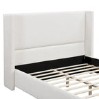 Isabella Queen White Upholstered Bed with Tall Wingback Headboard by Christopher Knight Home - image 6