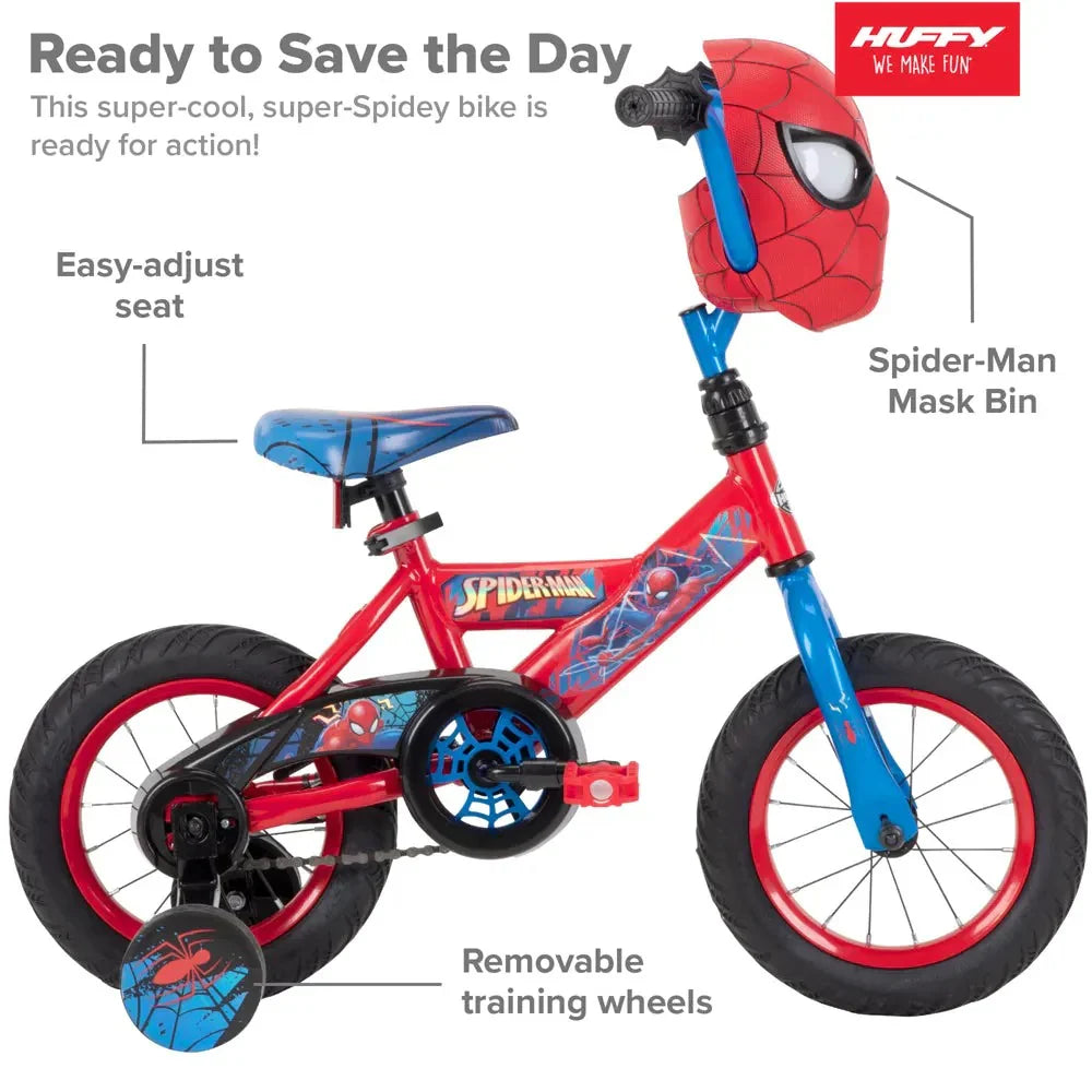 Huffy Marvel Spider-Man 12 Boys Bike with Training Wheels, Easy Assembly, Ages 3-5 - image 2