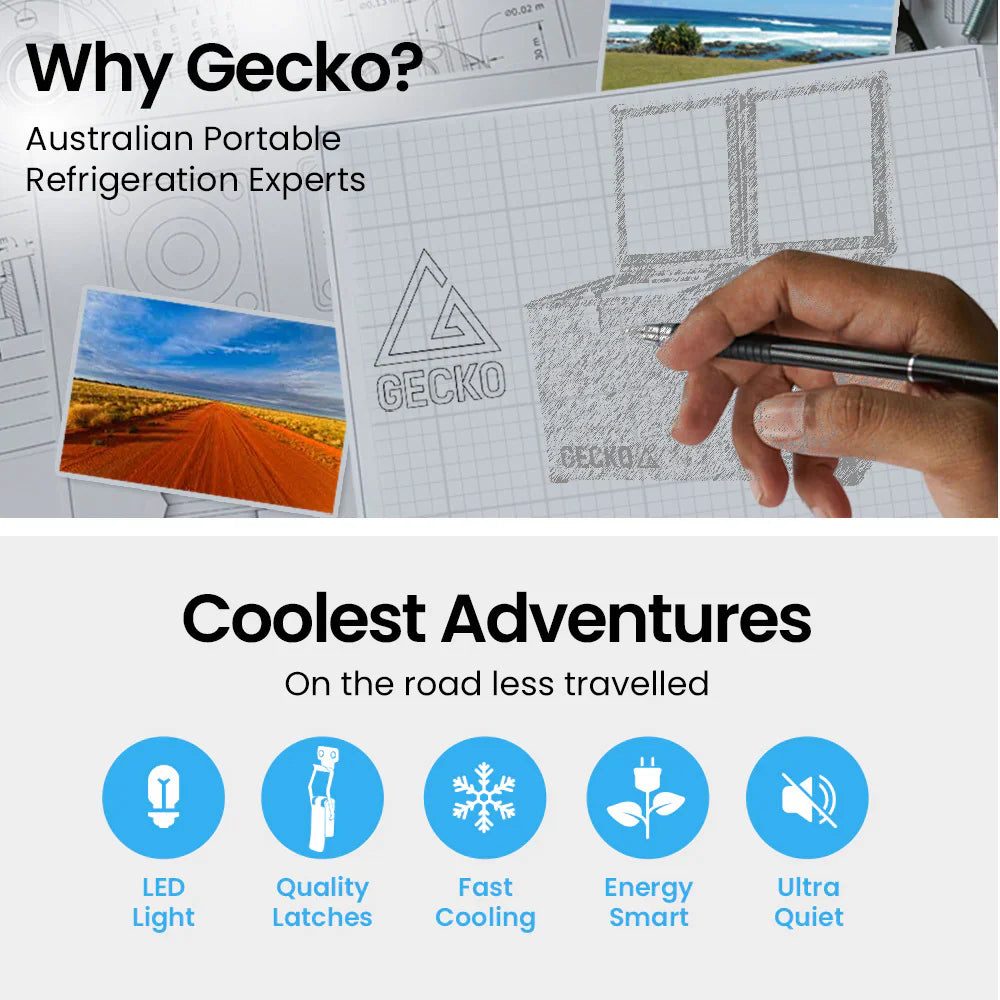 GECKO 75L Dual Zone Portable Fridge / Freezer, SECOP German Brand Compressor, for Camping, Car, Caravan - image 4