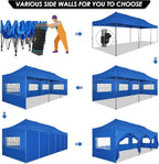 COBIZI 10x20 Heavy Duty Pop up Canopy Tent with 6 sidewalls Easy Up Commercial Outdoor Canopy Wedding Party Tents for Parties All Season Wind & Waterproof Gazebo with Roller Bag,Black(Frame Thickened) - image 97