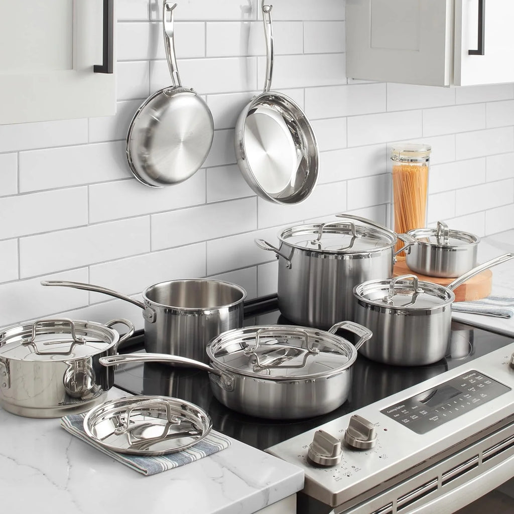 MultiClad Pro Stainless-Steel Cookware 13-Piece Cookware Set, Silver - image 8