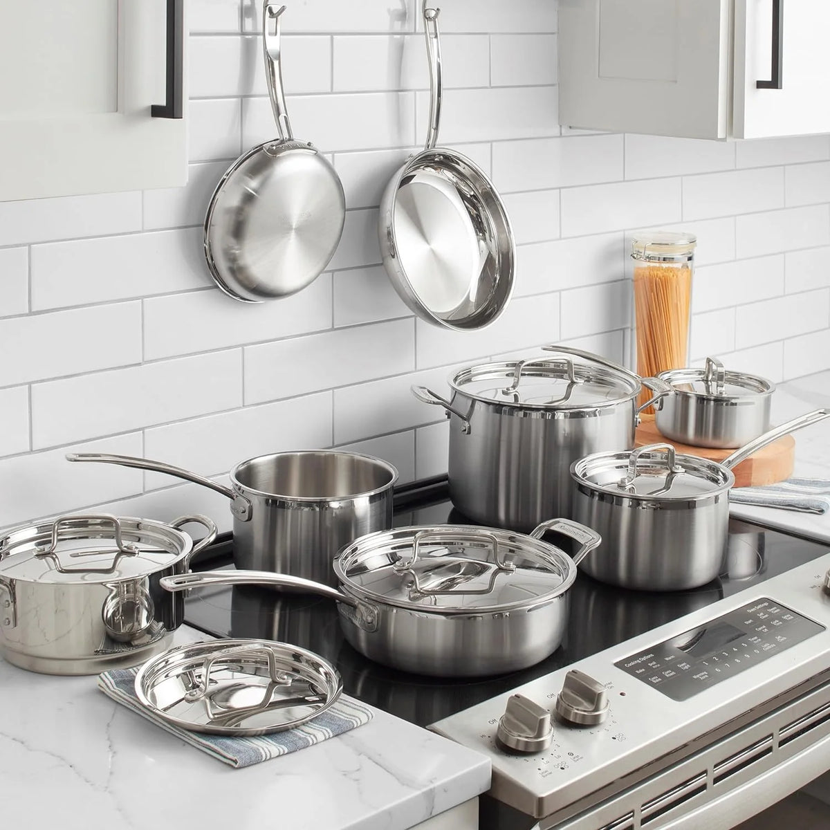MultiClad Pro Stainless-Steel Cookware 13-Piece Cookware Set, Silver - image 8