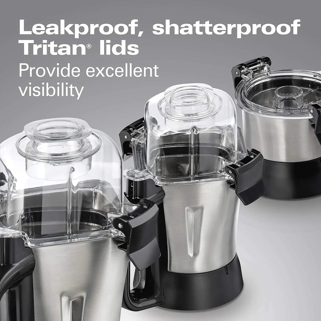 Hamilton Beach Professional 4-in-1 Juicer Mixer Grinder, Commercial-Grade 1400 Watt Motor, 120V, 3 Leakproof Jars, For Wet and Dry Spices, Chutneys and Curries, Engineered in India & USA (58770) - image 8