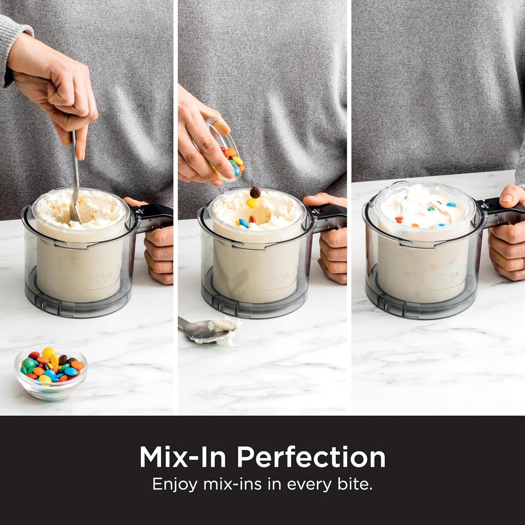 Ninja NC301 CREAMi Ice Cream Maker, for Gelato, Mix-ins, Milkshakes, Sorbet, Smoothie Bowls & More, 7 One-Touch Programs, with (2) Pint Containers & Lids, Compact Size, Perfect for Kids, Silver - image 9
