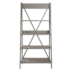 Walker Edison Solid Wood 4-Shelf Ladder Bookshelf, Brown - image 25