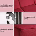 Pirecart 3 Person Patio Porch Swing Outdoor Converting Swing Glider Hammock with Adjustable Canopy, Cushions, Red - image 2