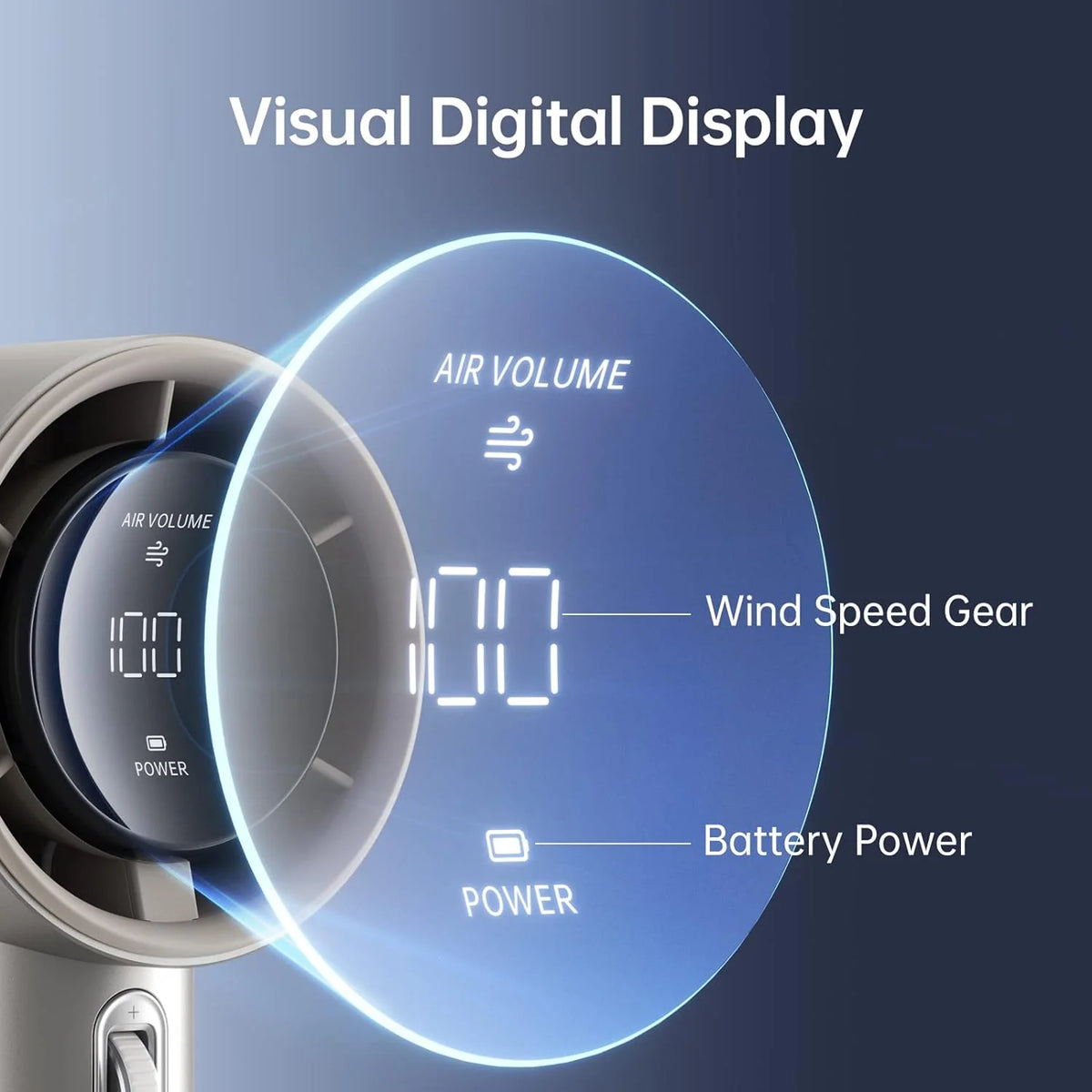Portable Handheld Fan,Speed(1-100) Adjustable Turbo Mini Fan,5000mAh Battery Rechargeable Personal Fan with Metal Body,Digital Display,Gifts for Women Men Travel/Camping/Outdoor-Grey - image 35