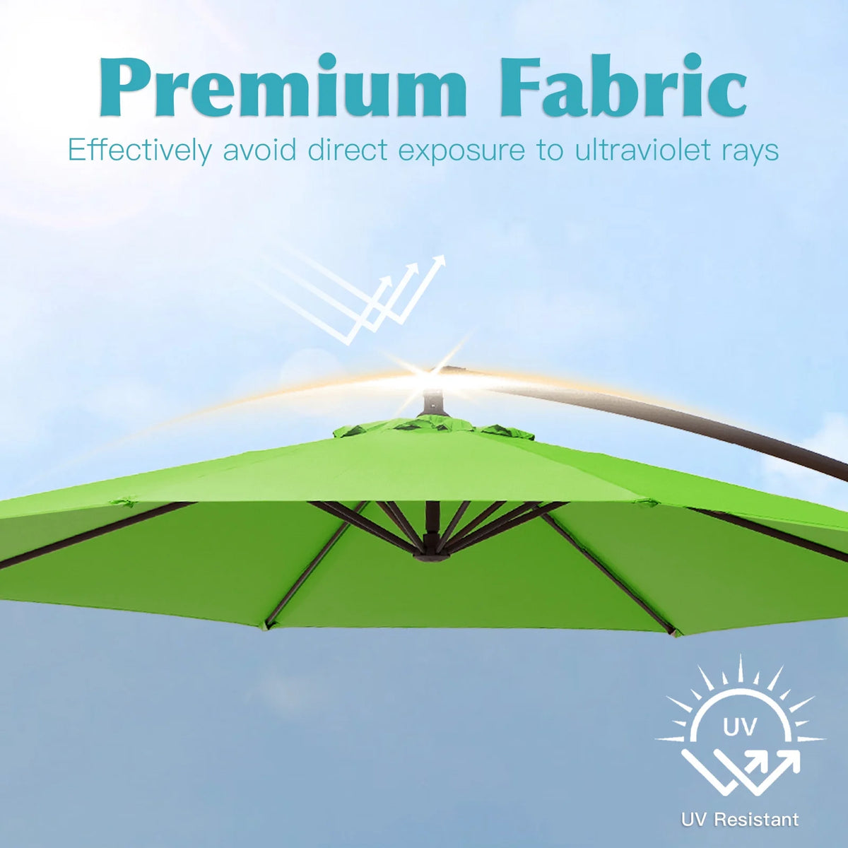 JUSTLET 10ft Heavy Duty Patio Hanging Offset Cantilever Patio Umbrella W/ 4-Piece Base Included Included, Beige - image 66
