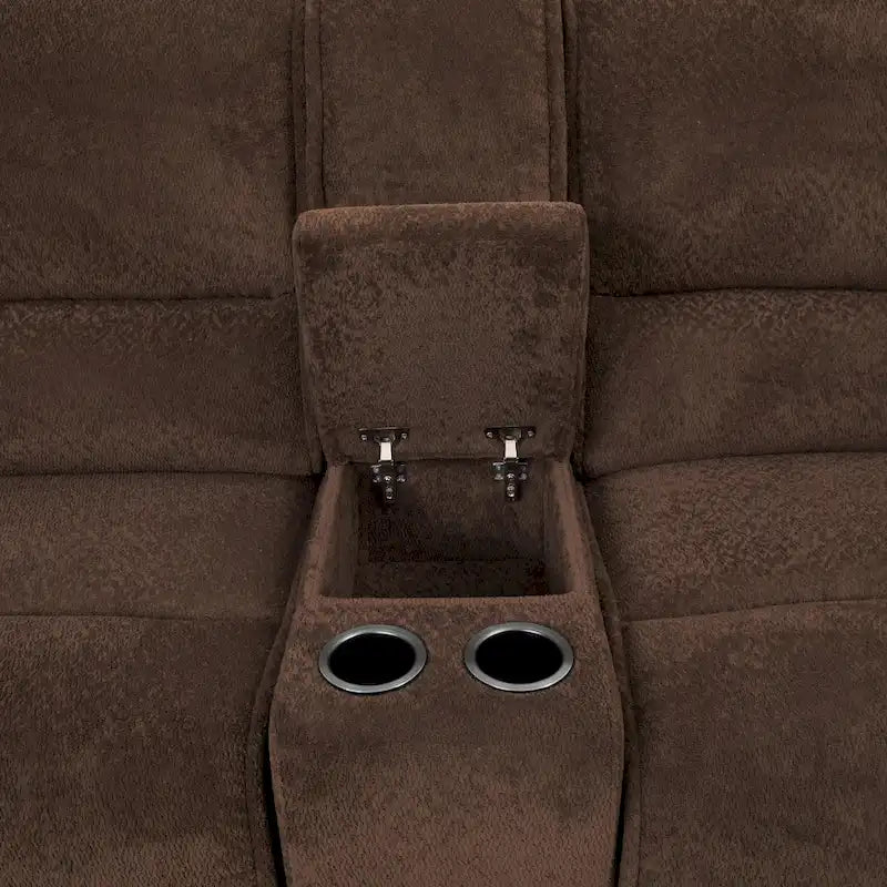 Renic Modern Dark Brown Reclining Sectional Sofa with Console and USB Ports by Furniture of America - image 4